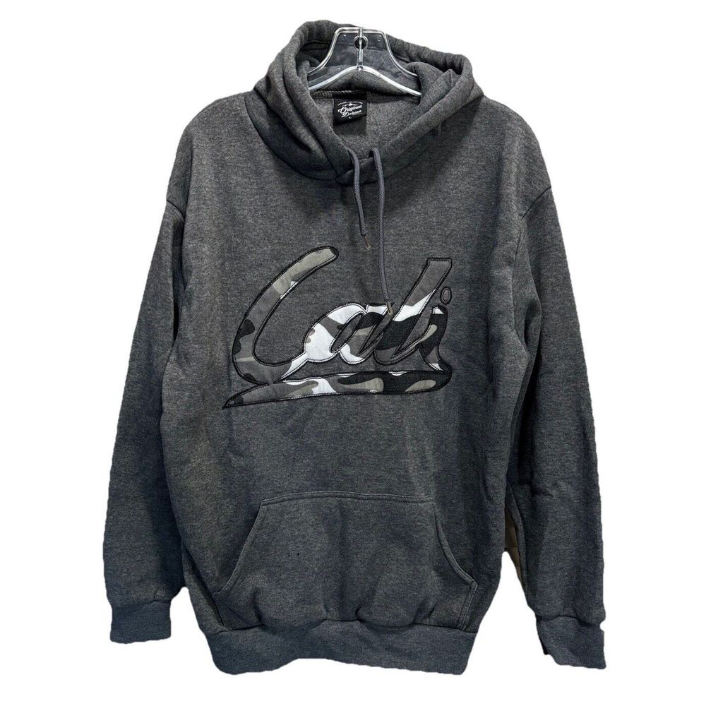 Apparel Collection Long Sleeve Gray/White‎ Camo "Cali"  Hoodie Size L Pocket
